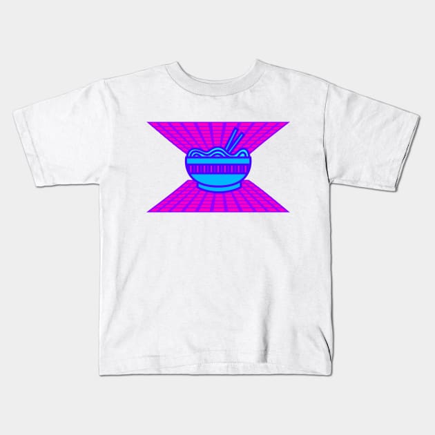 Vaporwave Ramen Kids T-Shirt by soufyane